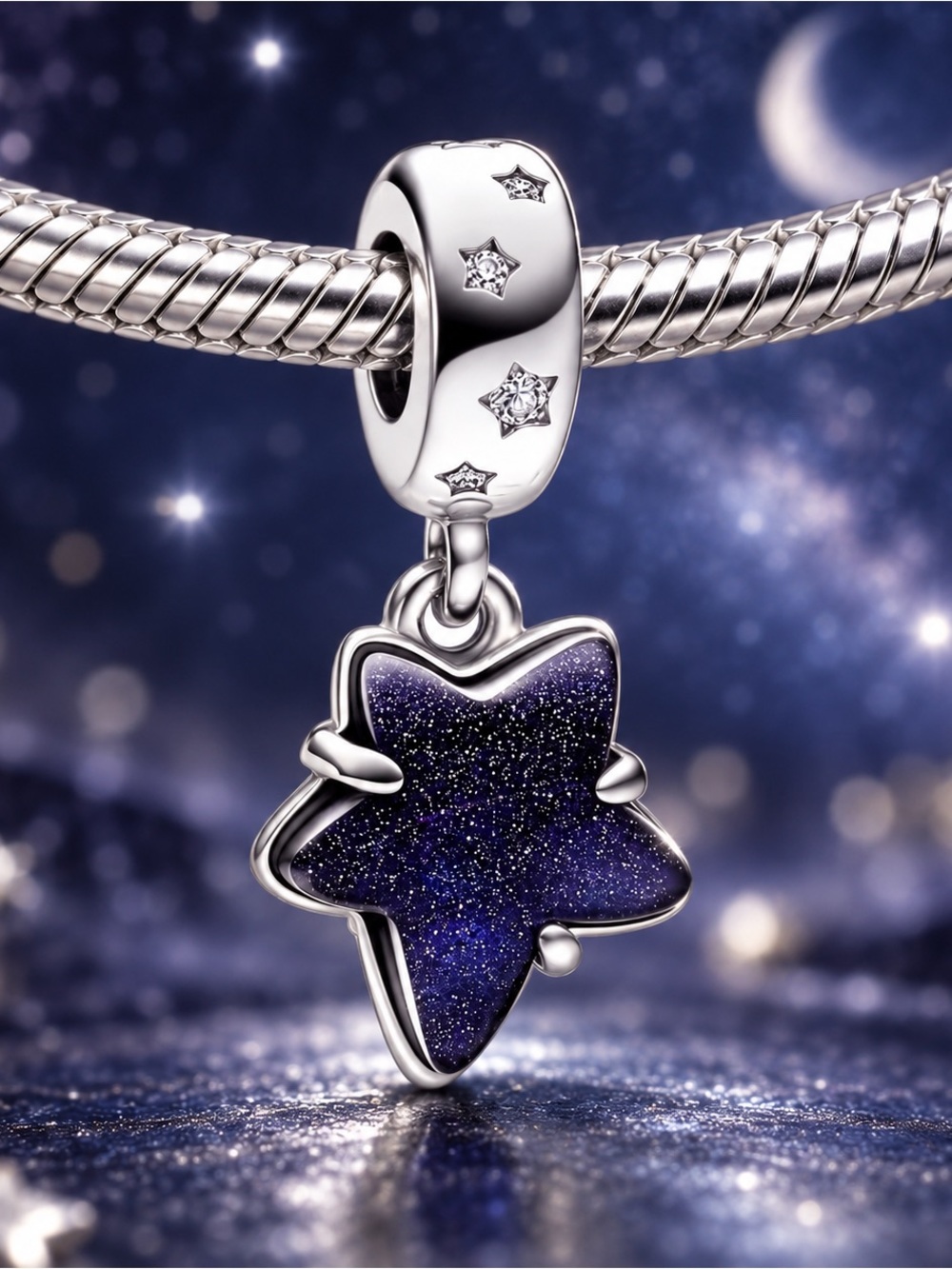 Blue Galaxy Star Charm
